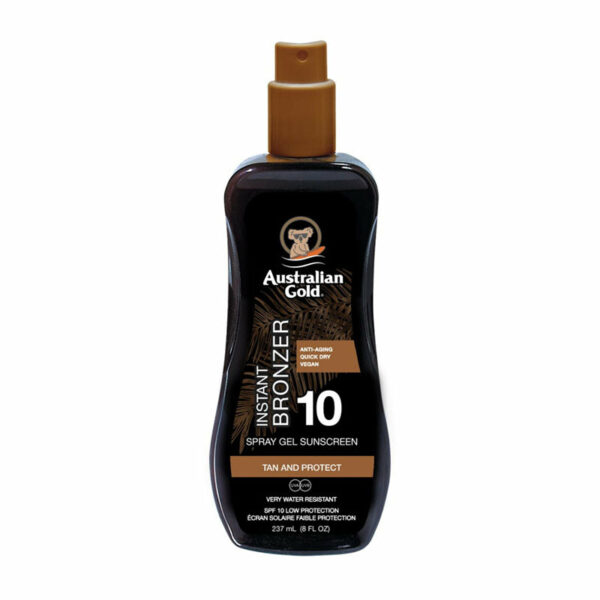 Gel en spray Australian Gold SPF 10 + Bronzeur