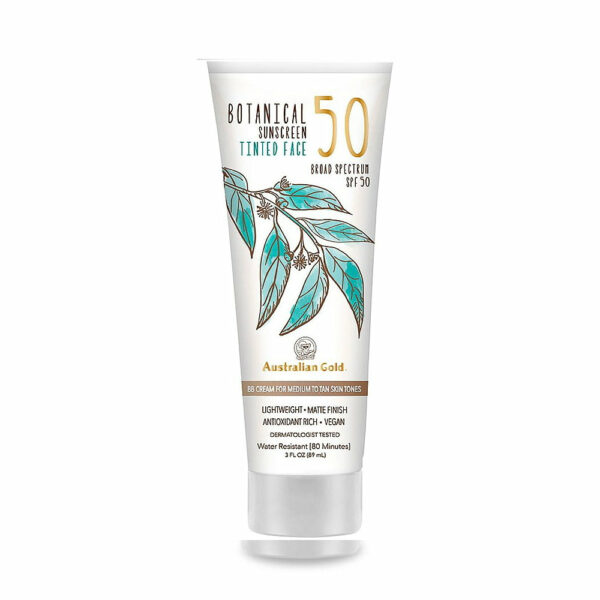 Australian Gold Botanical Sunscreen SPF 50 Lotion teintée pour le visage 88 ml - Moyen à bronzé